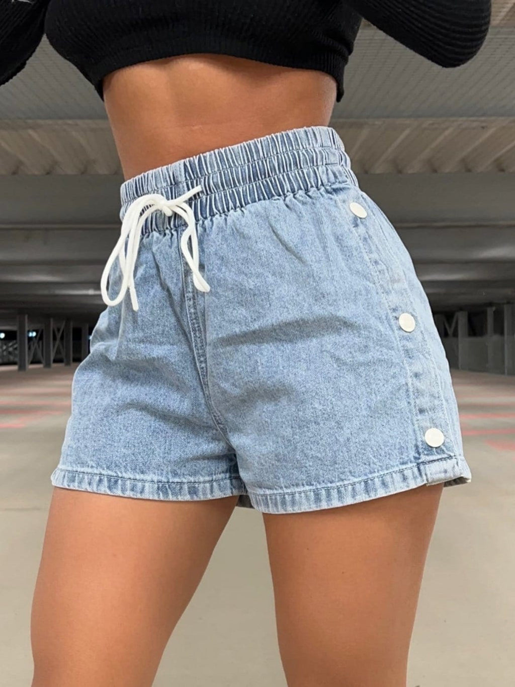 Womens High Waist Denim Shorts (S-XL)