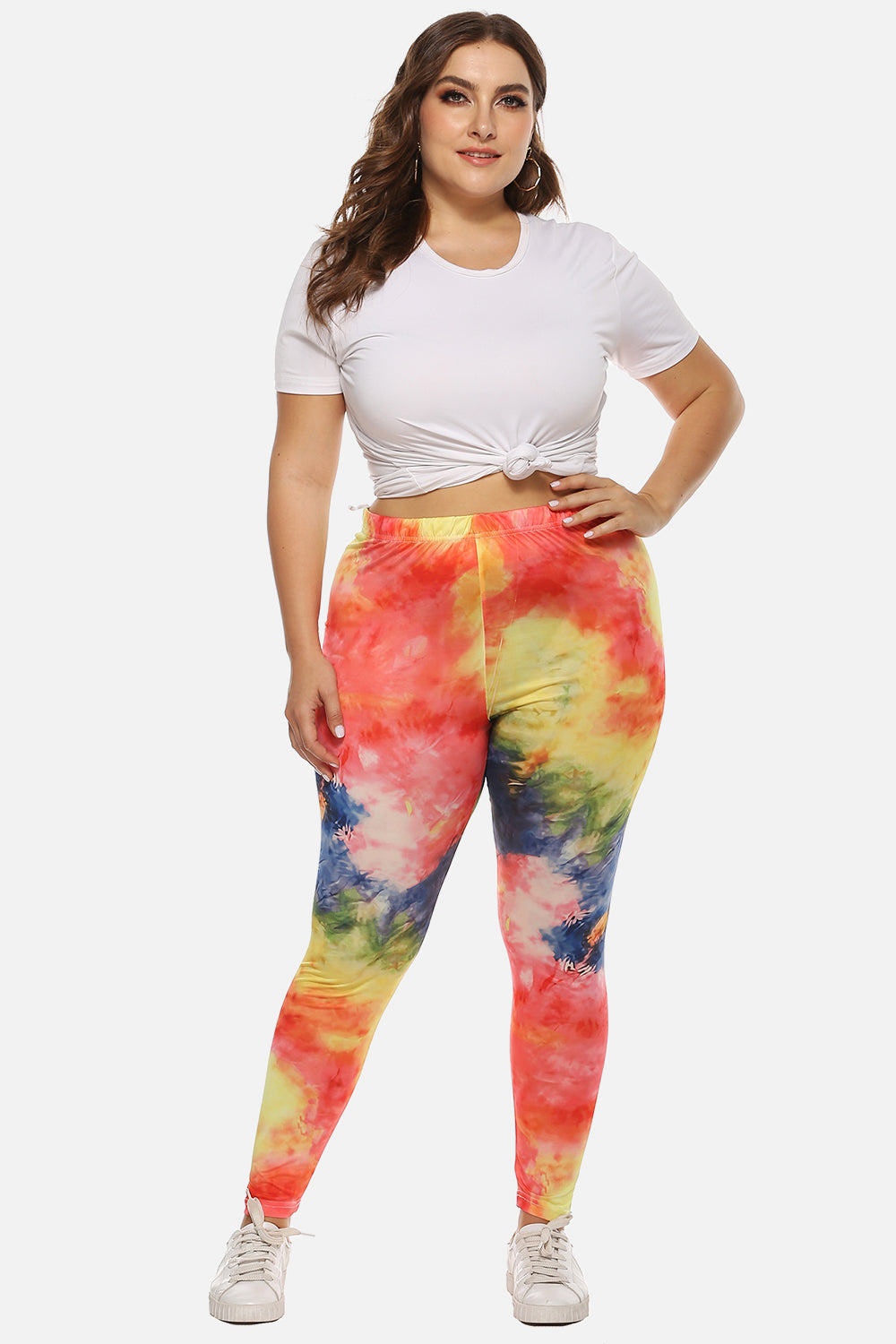 Womens Plus Size Tie Dye Legging (L, 1XL-4XL)