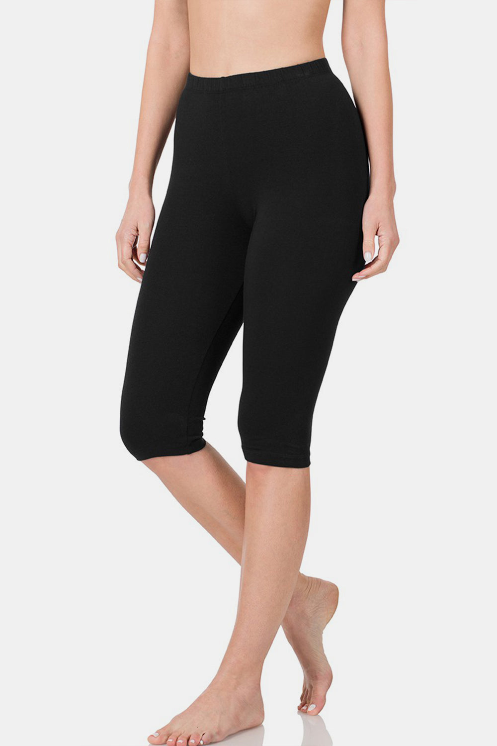 Womens Zenana Full Size High Waist Capris (S-3XL)