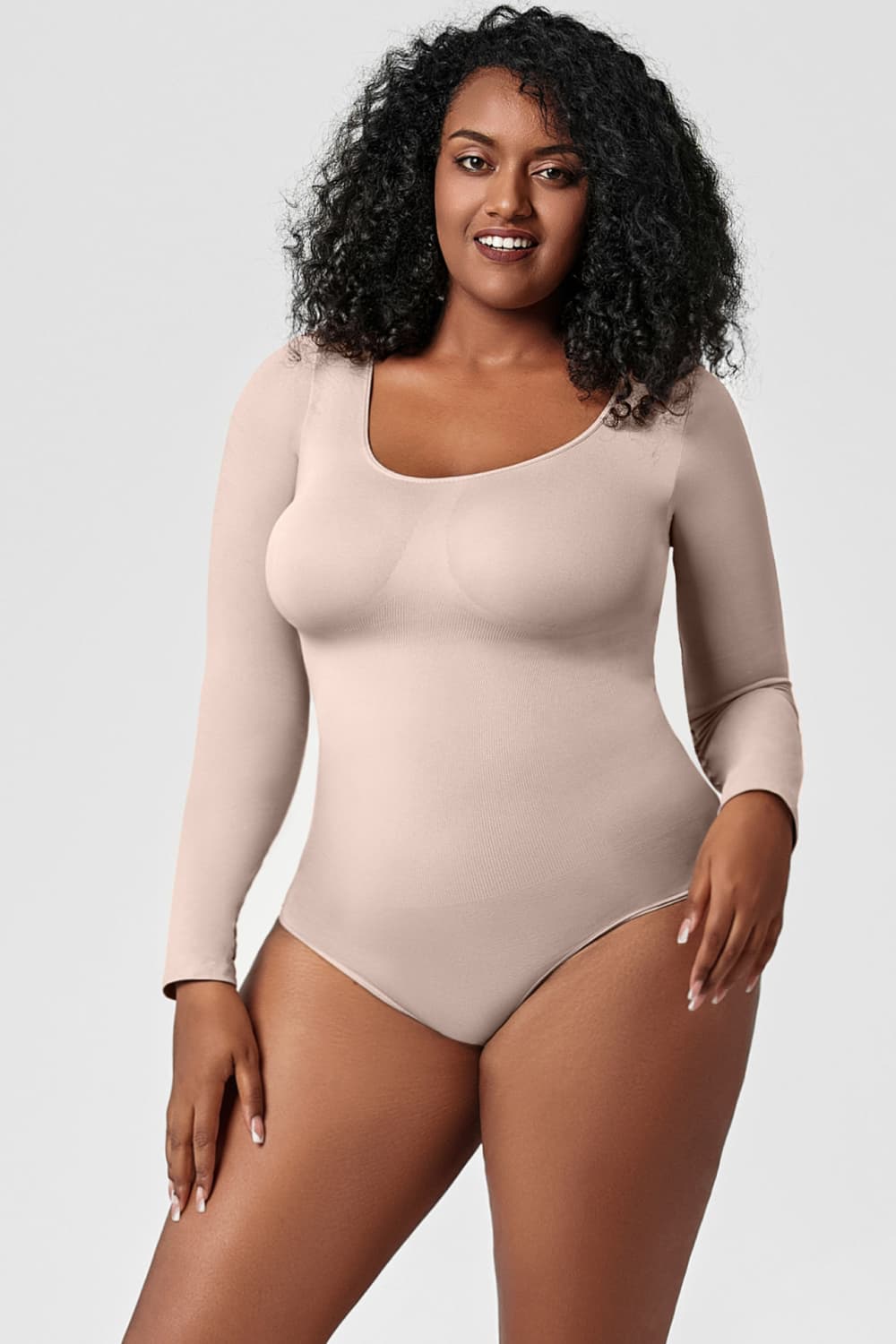 Womens Long Sleeve Shaping Bodysuit (S-3XL)