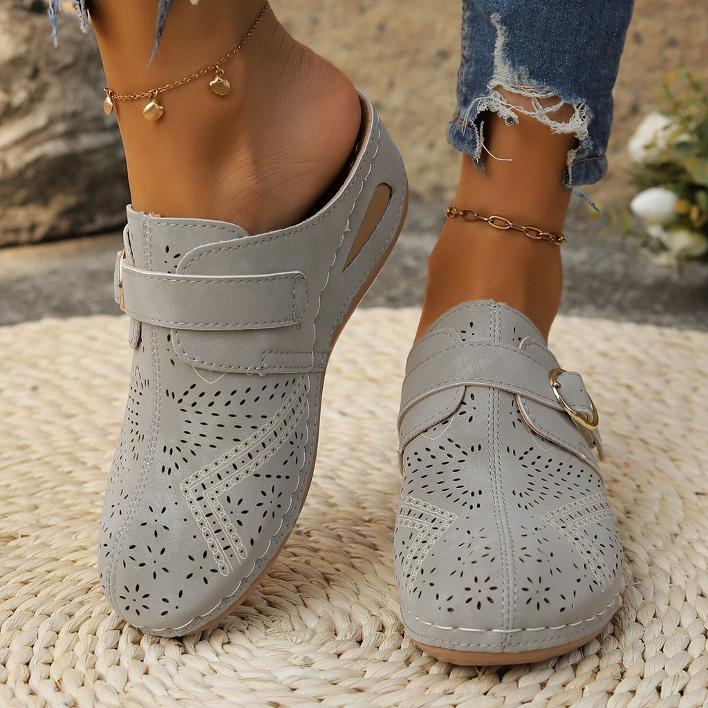 Womens Suede Round Toe Wedge Sandals (5-11)