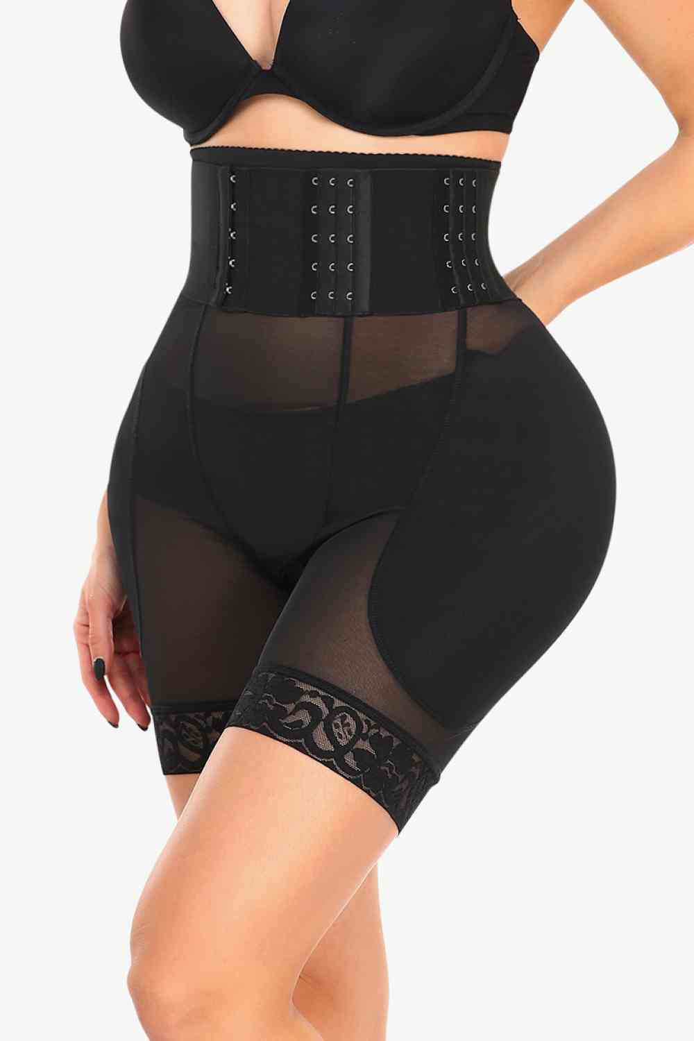 Full Size Breathable Lace Trim Shaping Shorts (S-6XL)